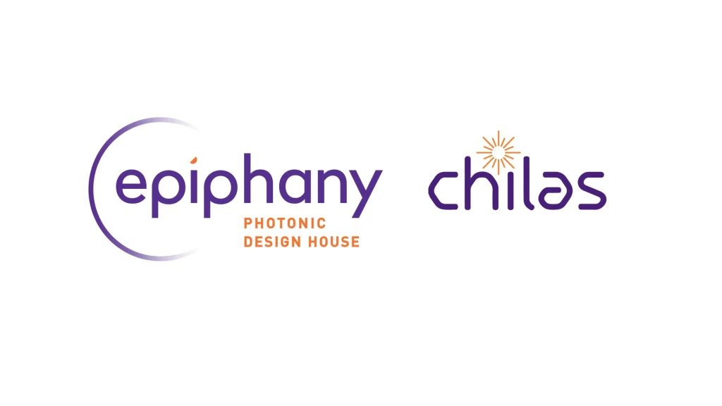 Epiphany Design and Chilas Lasers logos on white background announcing strategic partnership